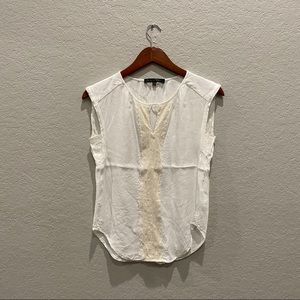 Cream textured design front blouse